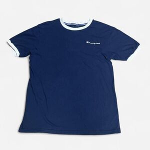 Champion navy blue 100% cotton medium size (width 19in, length 26in) T shirt